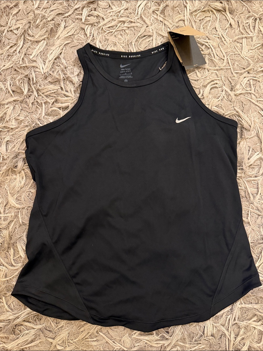 Nike Black Racerback Workout Tank with Silver Swoosh